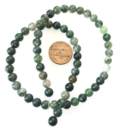 6mm muli dark green smooth agate Gemstone Round beads