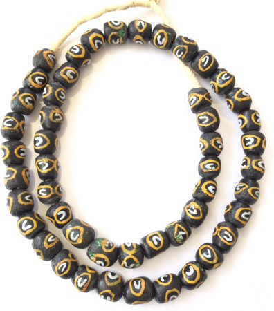 Made in Ghana Krobo round Zen recycled Glass African trade Beads-Ghana