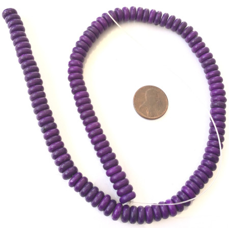 8mm Purple disk Howlite Gemstone beads Stone Gemstone Beads