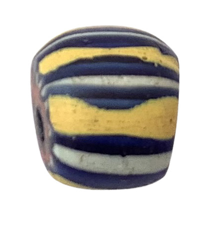 Antique Chevron Blue Yellow and white trade beads