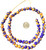8mm Handmade blue multi Krobo recycled Glass African trade Beads-Ghana
