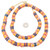 Ghana Handmade Coral multi with orange dots Recycled glass African trade beads