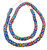Ghana Handmade blue multi color dots Recycled glass African trade beads [01837]