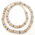 Ghana Handmade Parchment with blue band and colonial white accents Recycled glass African trade beads [01991]