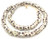 Ghana Handmade White multi Recycled glass African trade beads [035501]