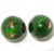 Handmade Czech Lampwork Emerald Green Round copper Aventurine Glass~Trade Beads