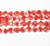 Czech fire red/clear polished faceted Glass Beads
