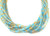 Ghana Light Turquoise Blue and Amber Multi Colored Ghana Seed Beads Glass African Trade Beads