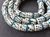 White green banded and doted African fancy Krobo Powderglass beads