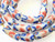 White Blue Red Multi Millefiori Krobo recycled Glass African trade Beads-Ghana