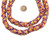 Coral multi colored Krobo powderglass Beads from Ghana
