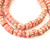 14x12 mm Coral red and white handmade Krobo recycled Glass African trade Beads-Ghana