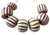 7 Rare Antique Chevron white, red and blue trade beads  7 Rare Antique Chevron white, red and blue trade beads