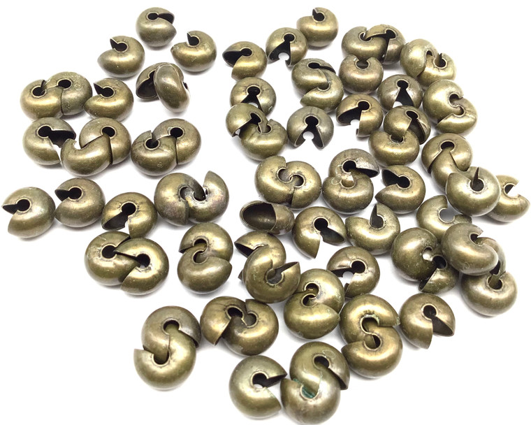 50 Crimp Bead cover Bronze-8mm