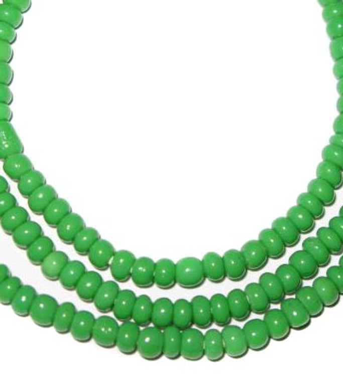 matched green European seed glass trade beads [3145]