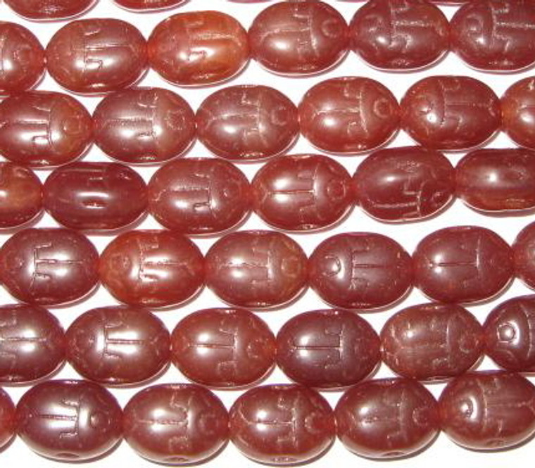 Czech handmade fancy light brown glass beads