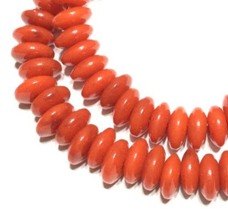 Brick Red Vintage Czech glass molded beads