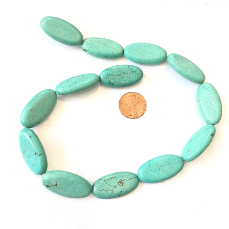 30x15mm Natural Turquoise Oval Gemstone beads Gemstone Beads