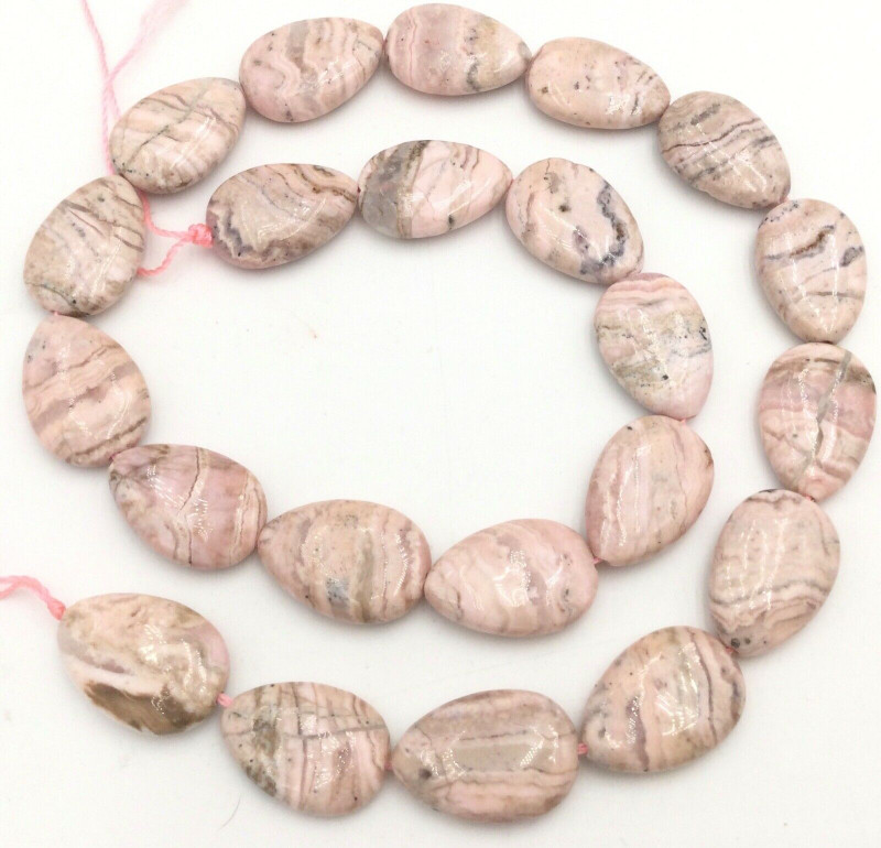Nugget Natural Argentina Rhodochrosite Gemstone Necklace Beads Set by shantoustone on Jewelry Auctioned