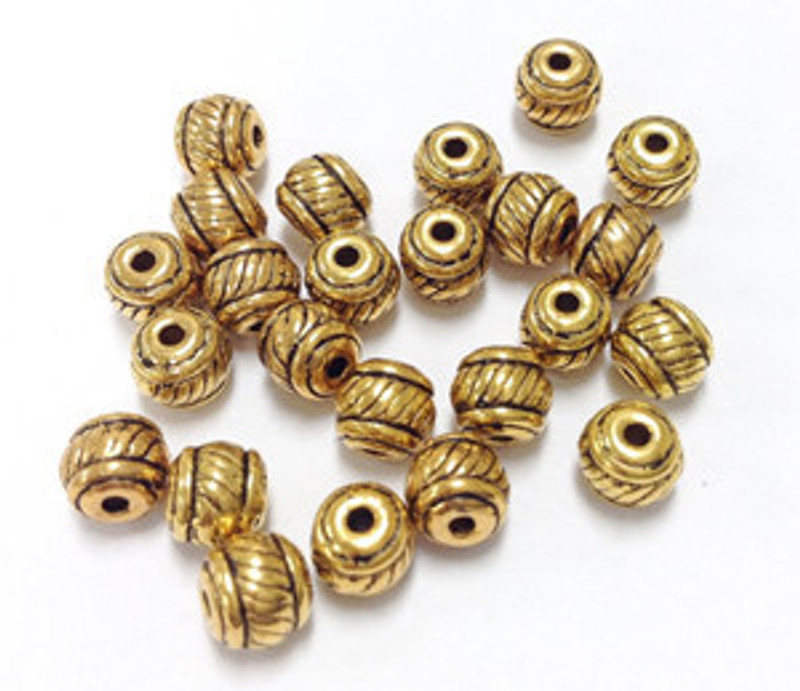 Gold plated bead Spacers. Size: 4x5mm Sale is for 24 Beads 