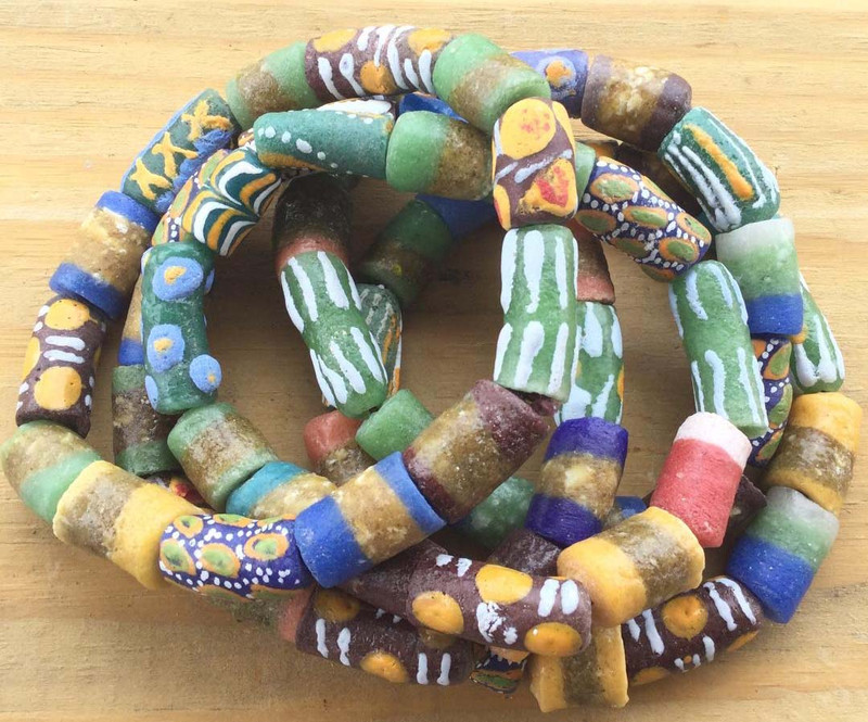 African Trade Beads, Boho, Multi Wrap Memory Wire Bracelet - Etsy