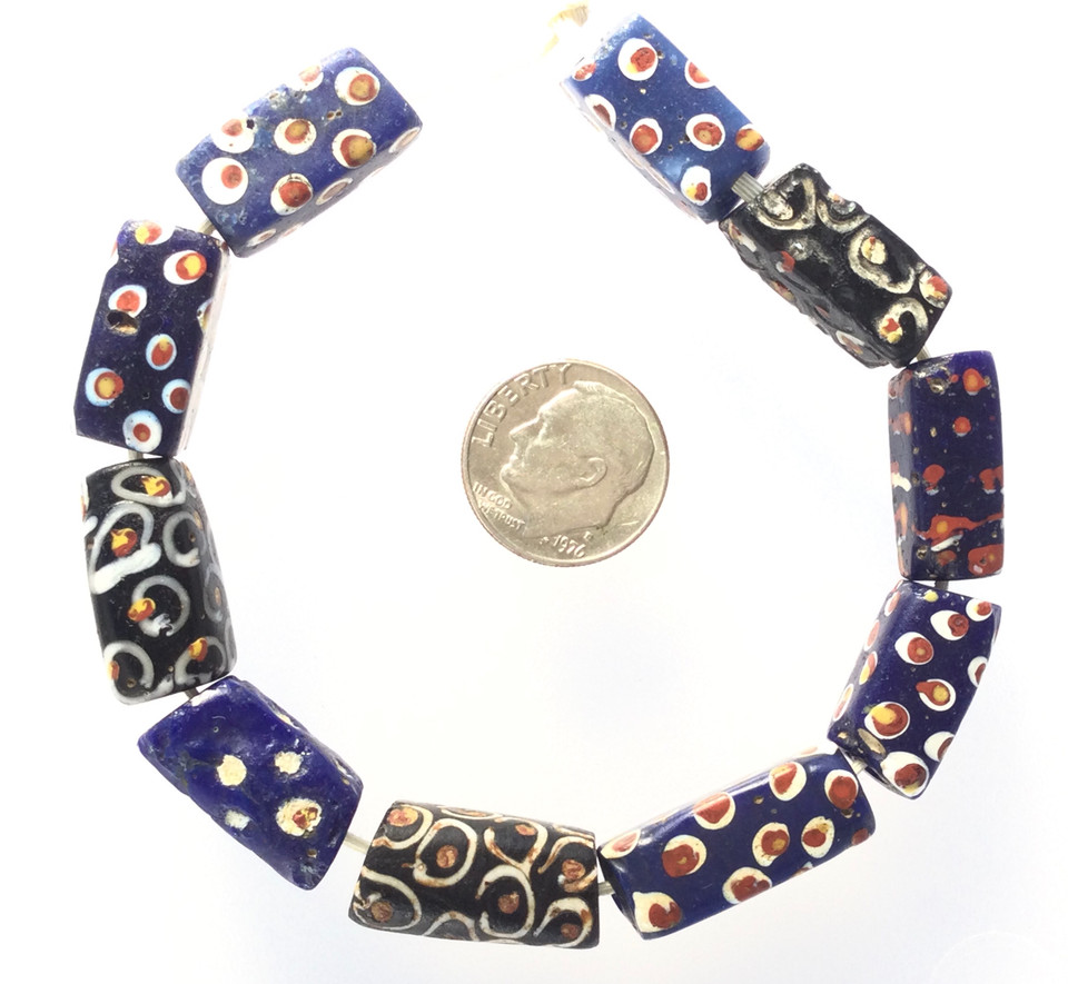 Antique wound glass trade beads