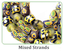 mixed Krobo bead strands