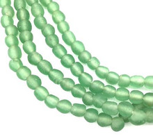 10mm Ghana tea green Krobo recycled Glass African trade Beads-Ghana