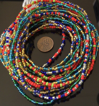 4 Strands Multi Colored Fine African Trade Beads-Ghana [3072 ...