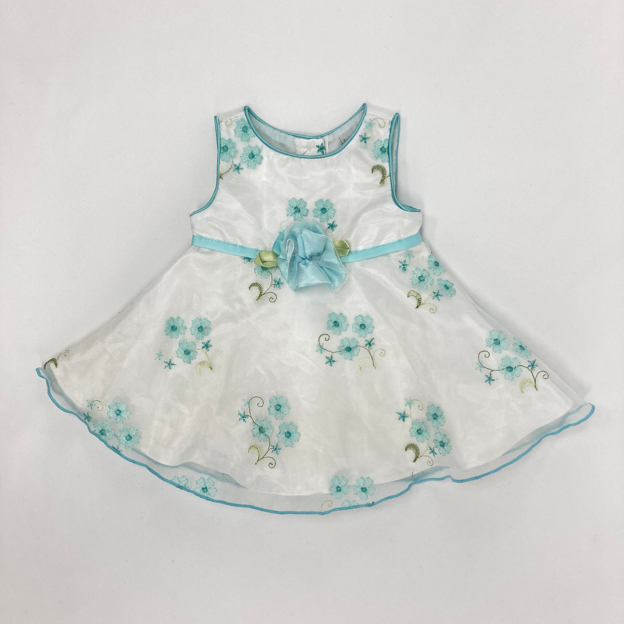 Pastel Blue Flower Dress 36 mth