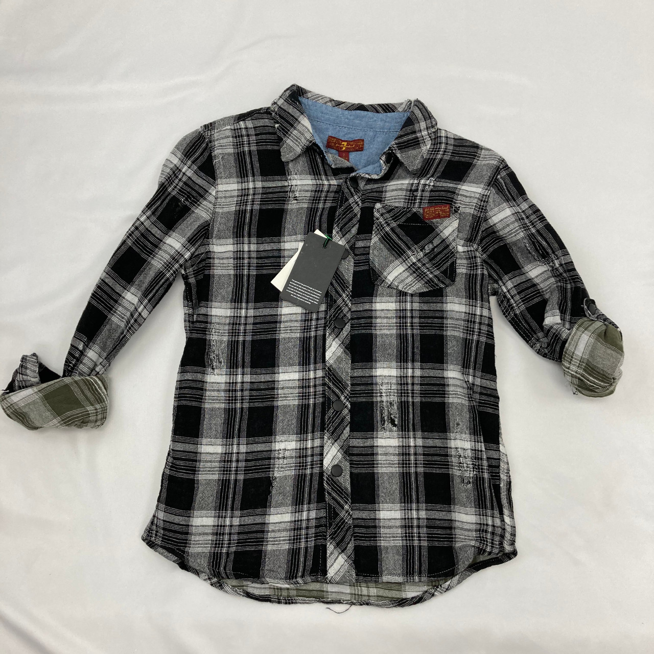 Distressed Button-up Shirt 7