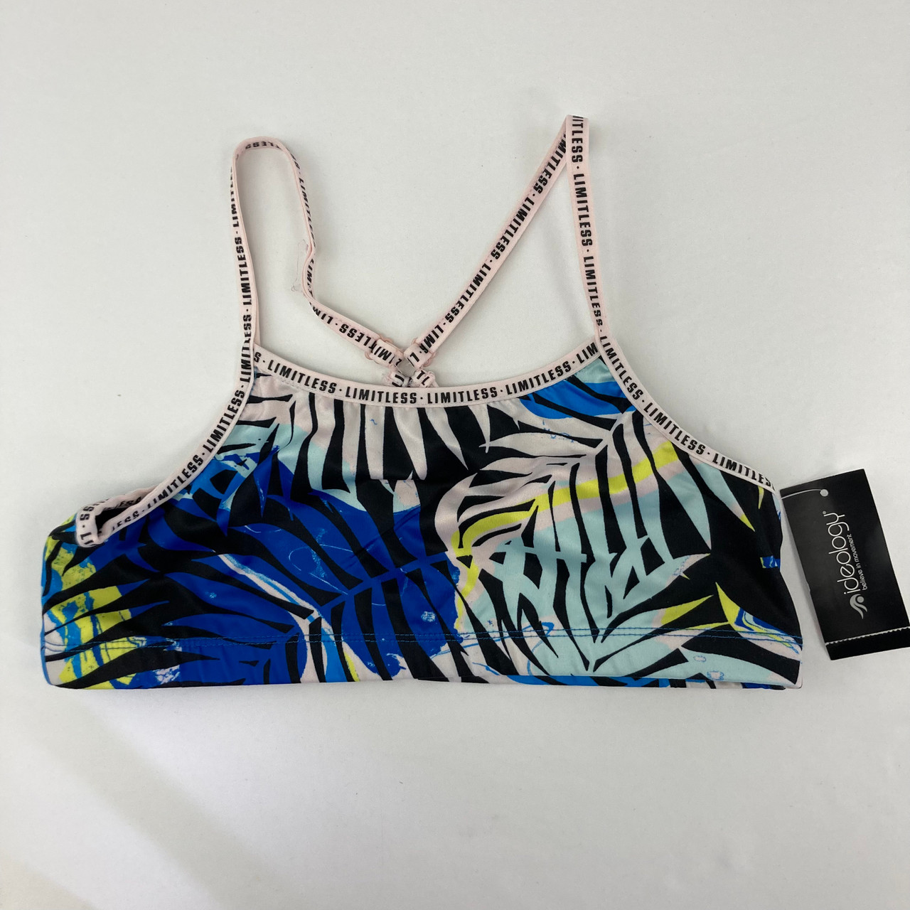 Ideology Cross-Back Tropic Printed Sports Bra XL 16 yr - Kidzmax