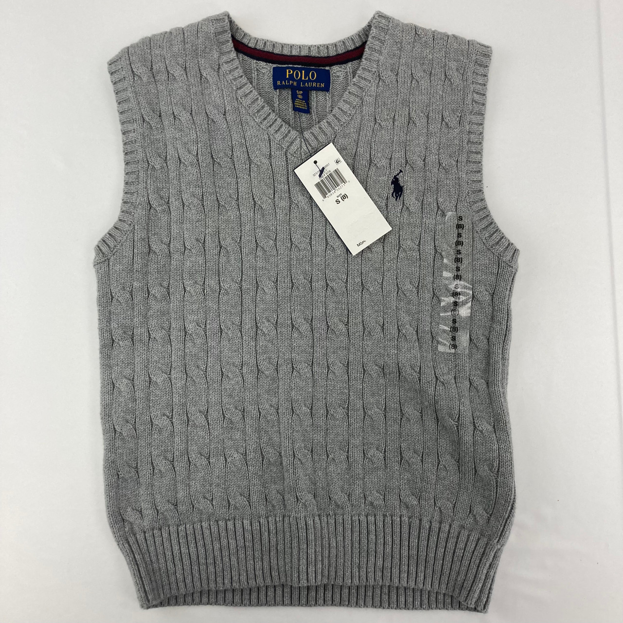 Ralph Lauren Cable-Knit Sweater Vest S 8 yr - Kidzmax