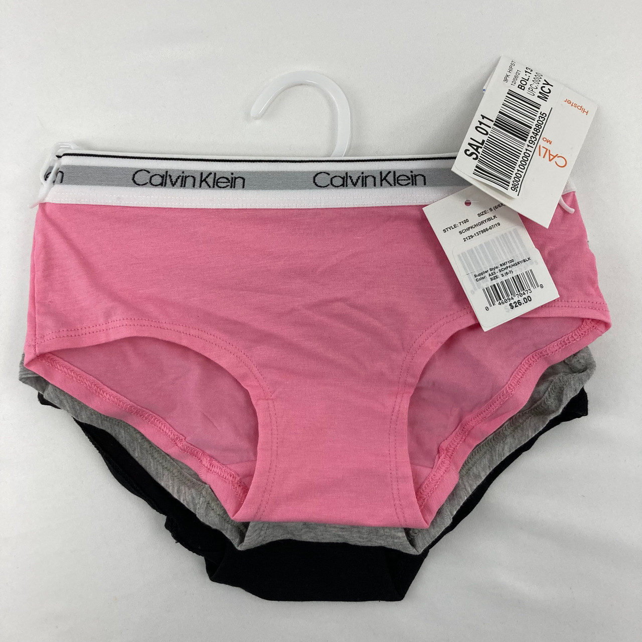 Calvin Klein Women 3 Pack Hipster Underwear (Light Pink/Gray/Black, Size  Medium)