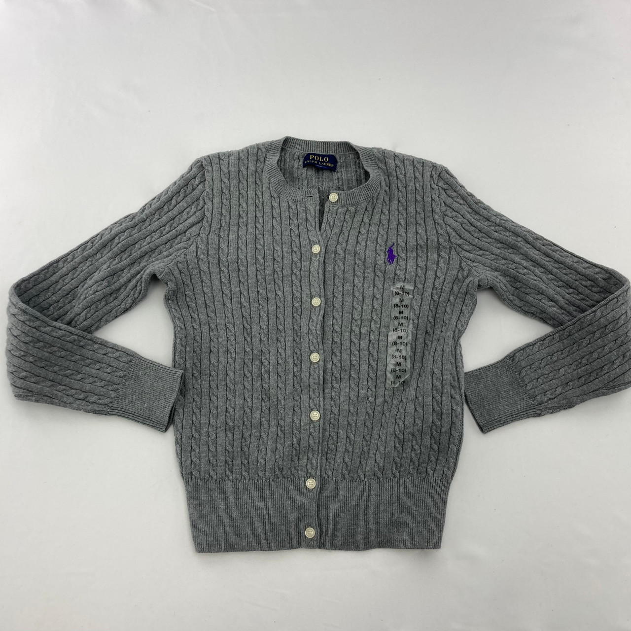 Ralph Lauren Gray Cable-Knit Sweater 6X - Kidzmax