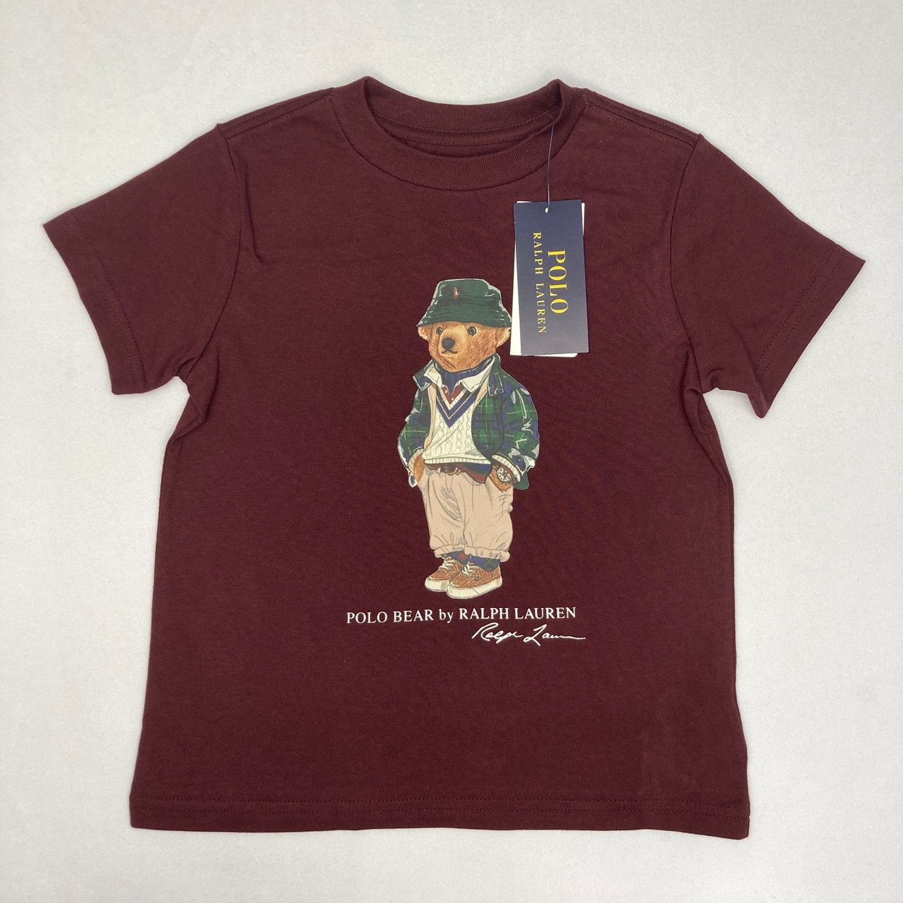 Ralph Lauren Maroon Bear T-Shirt 3T Kidzmax - Main Image