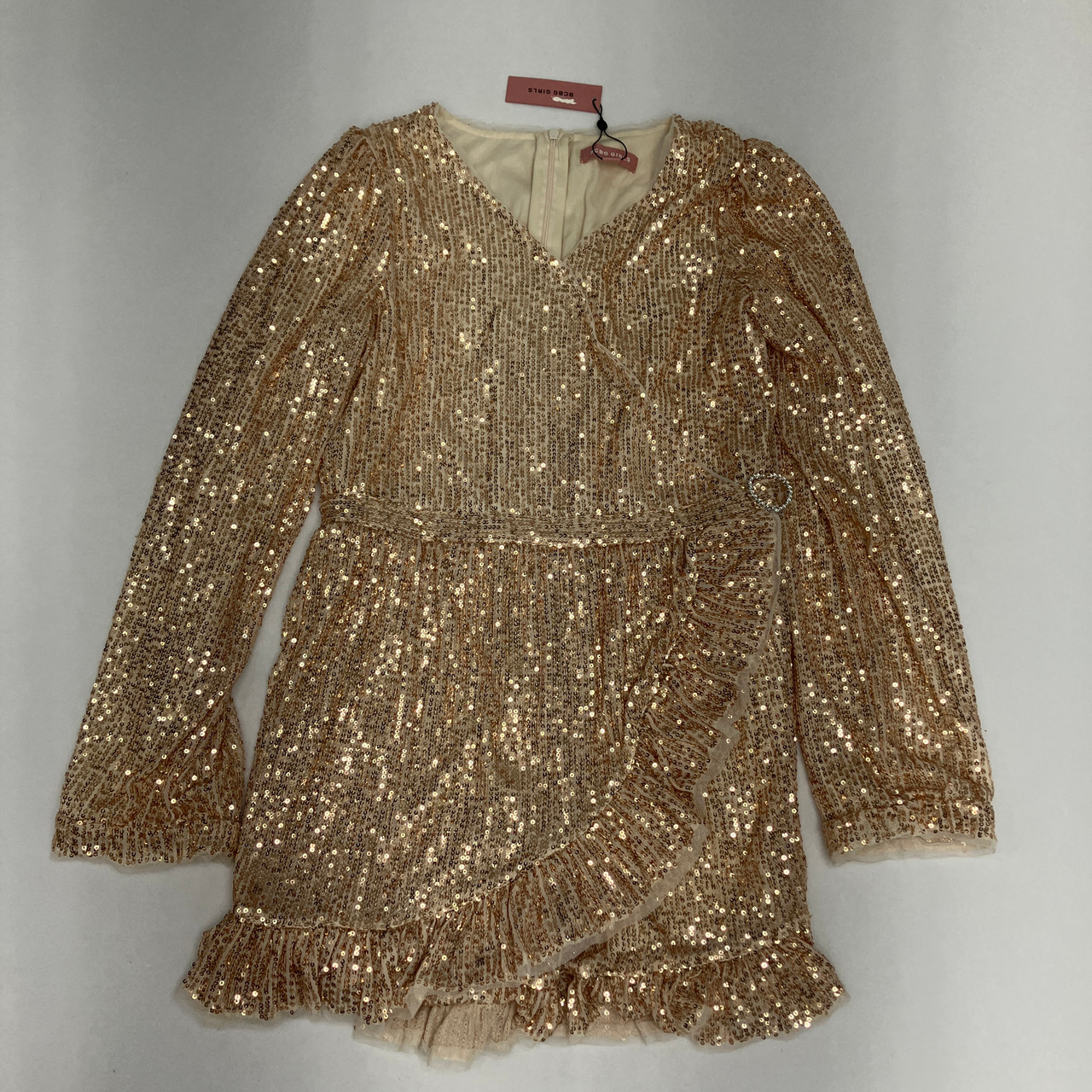 slim fit dress slacks Sequin Crepe Dress Gold & Black Combo / 6 main image 0