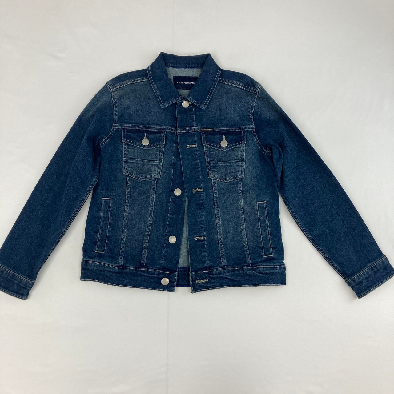 Calvin Klein - Boys Blue Stonewash Denim Jacket | Childrensalon