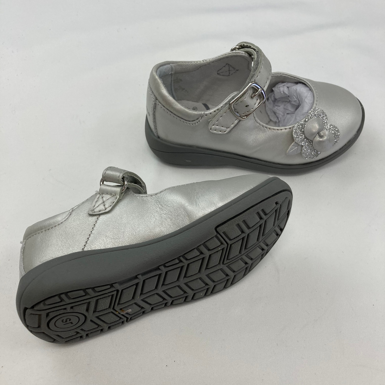 Silver Flower Glass Sandals - The Lisa King Collection