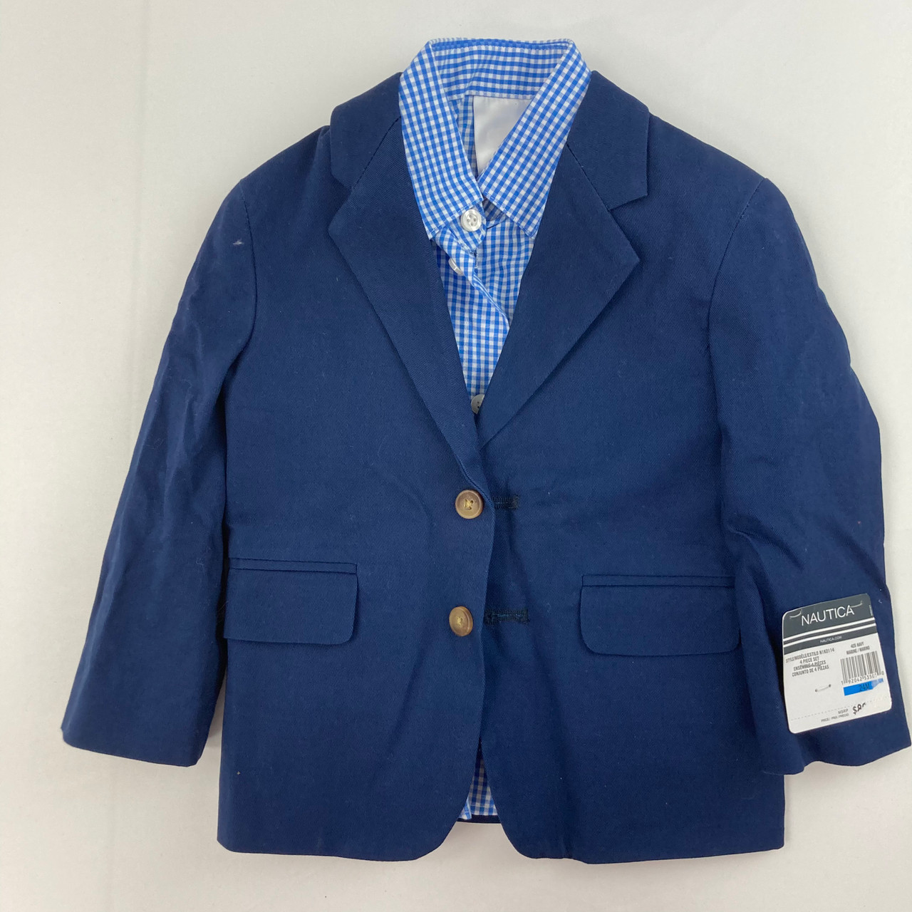 Nautica Suit Jacket w/ Plaid Button Up 