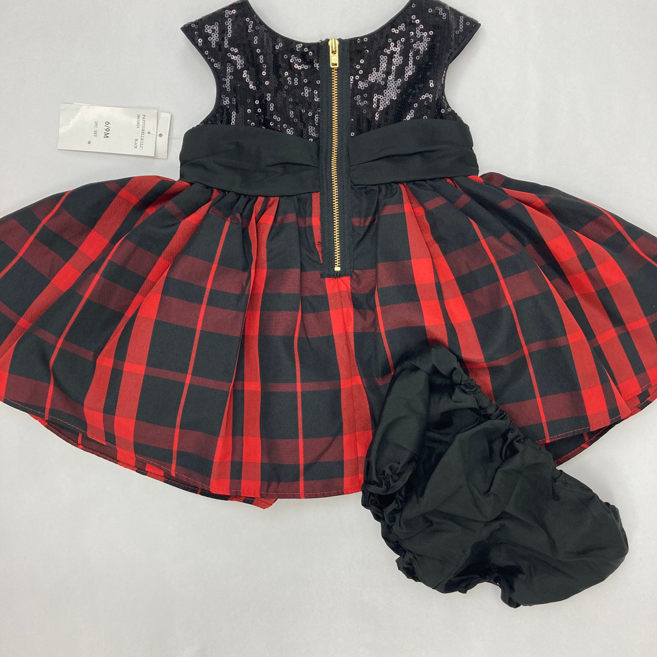 Black velvet frock with red net tulle – DishaCreationz