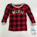 Max and Olivia Plaid Believe Pajama Top 24 mth