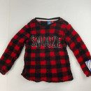 Max and Olivia Snooze Buffalo Checkered Sherpa Pajama Top S 6/7 yr