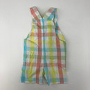First Impressions Spring Plaid Overalls 18 mth