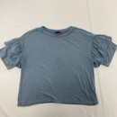 Aqua Oversized Ruffle Top 10/12 yr