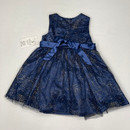 Rare Editions Girls Navy Gold Dress 24 mth