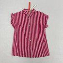 Aqua Striped Blouse Medium