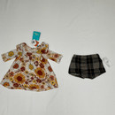 Posh Peanut Brown Autumn Shirt & Shorts  3-6m 2-Piece