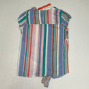 Aqua Striped Tie-up Shirt Large