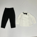 Nautica Black & White Dress Shirt & Pants & Tie 24 mth 3-Piece